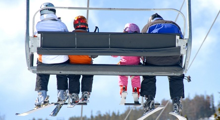 Winter ski lifts